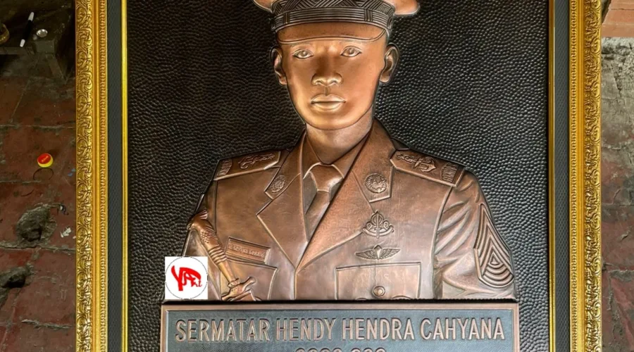 Logo Radin Inten Custom Kuningan Relief Tembaga Akmil TNI