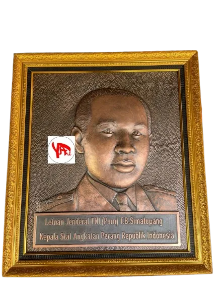 Relief Tembaga Custom Letnan Jenderal T.B. Simatupang