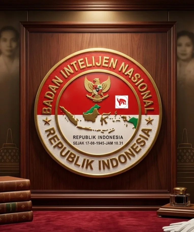 Kerajinan Logo Badan Intelijen Negara (BIN) Bahan Kuningan Premium