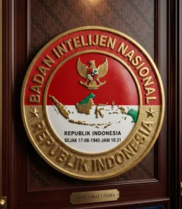 Kerajinan Logo Badan Intelijen Negara (BIN) Bahan Kuningan Premium