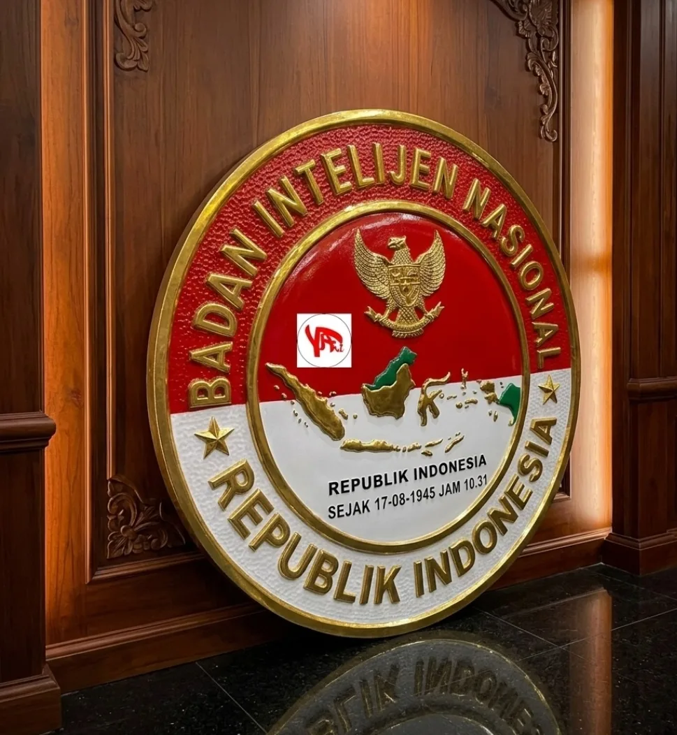 Kerajinan Logo Badan Intelijen Negara (BIN) Bahan Kuningan Premium